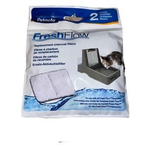 2 Genuine Fresh Flow Petmate Fountain Replacement Charcoal Filters Free Shipping